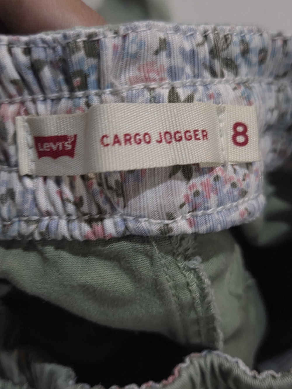 Levi's Kids Green Cargo Joggers with Floral Waistband
